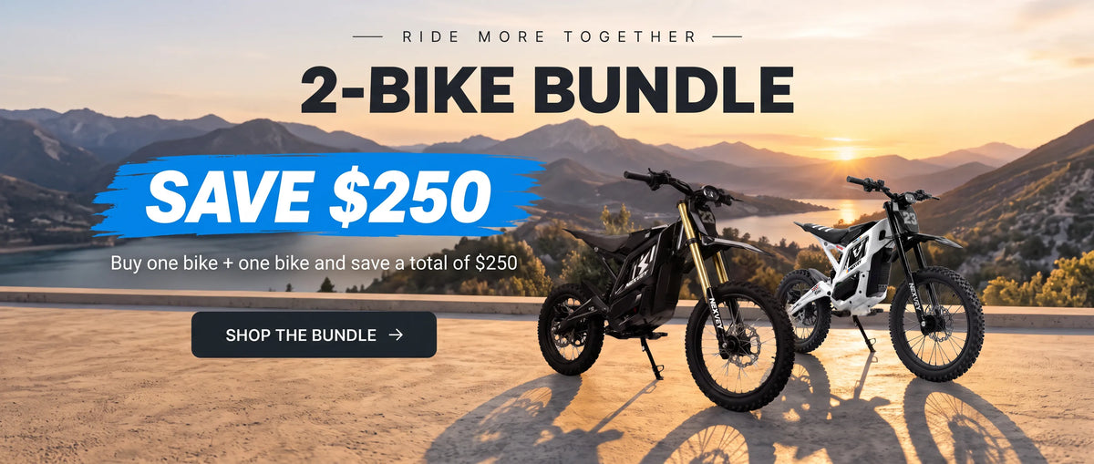 NEXVEY Back to School sale poster for youth electric motorbikes with code SCHOOL150 for $150 off.