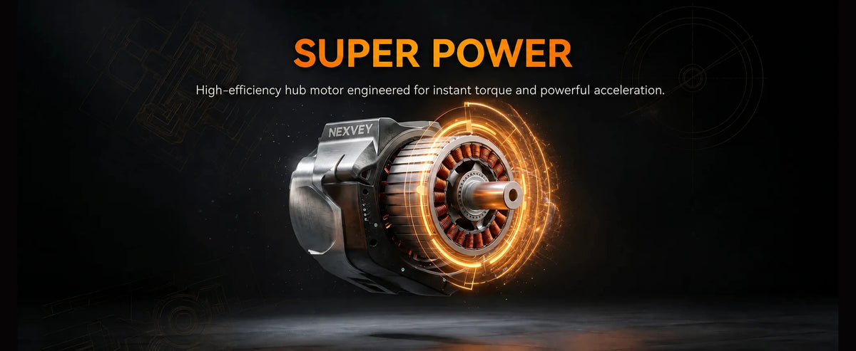 NEXVEY FLASH 2 electric motor illustration highlighting power and torque