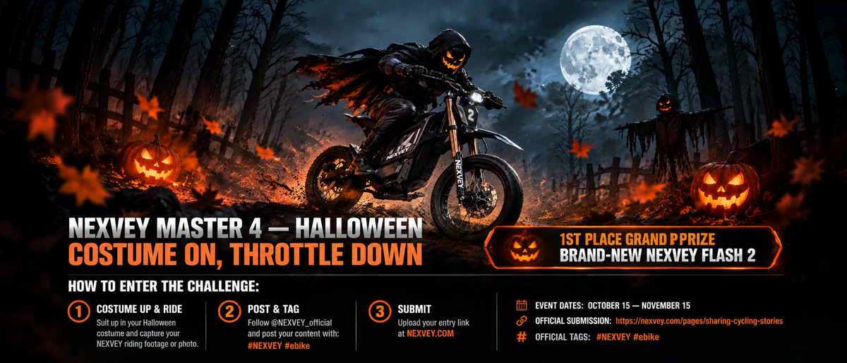 NEXVEY MASTER 4 Halloween — Costume On, Throttle Down. October 15–November 15. Enter to win a brand-new NEXVEY FLASH 2.