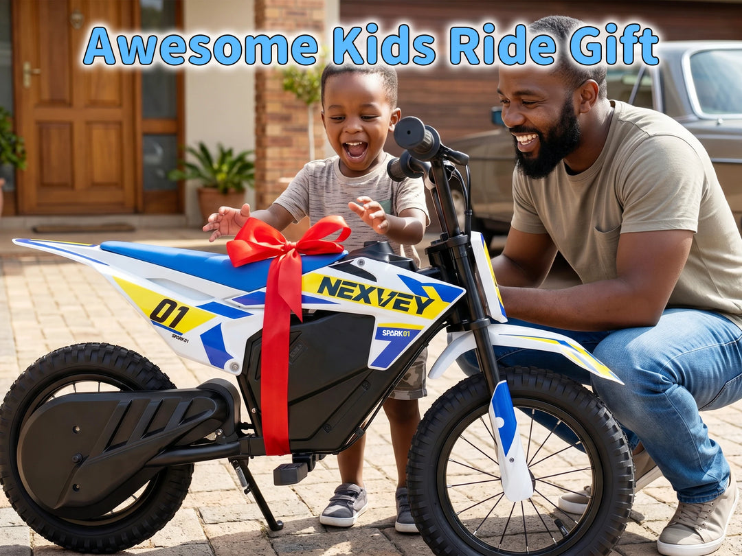 NEXVEY Spark 01 kids electric dirt bike as a birthday gift