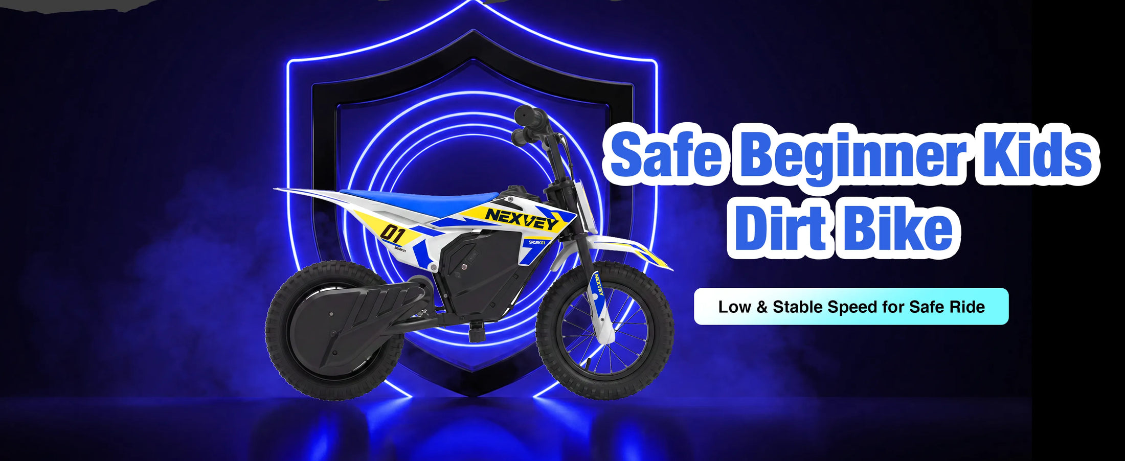 NEXVEY Spark 01 safe beginner electric dirt bike for kids