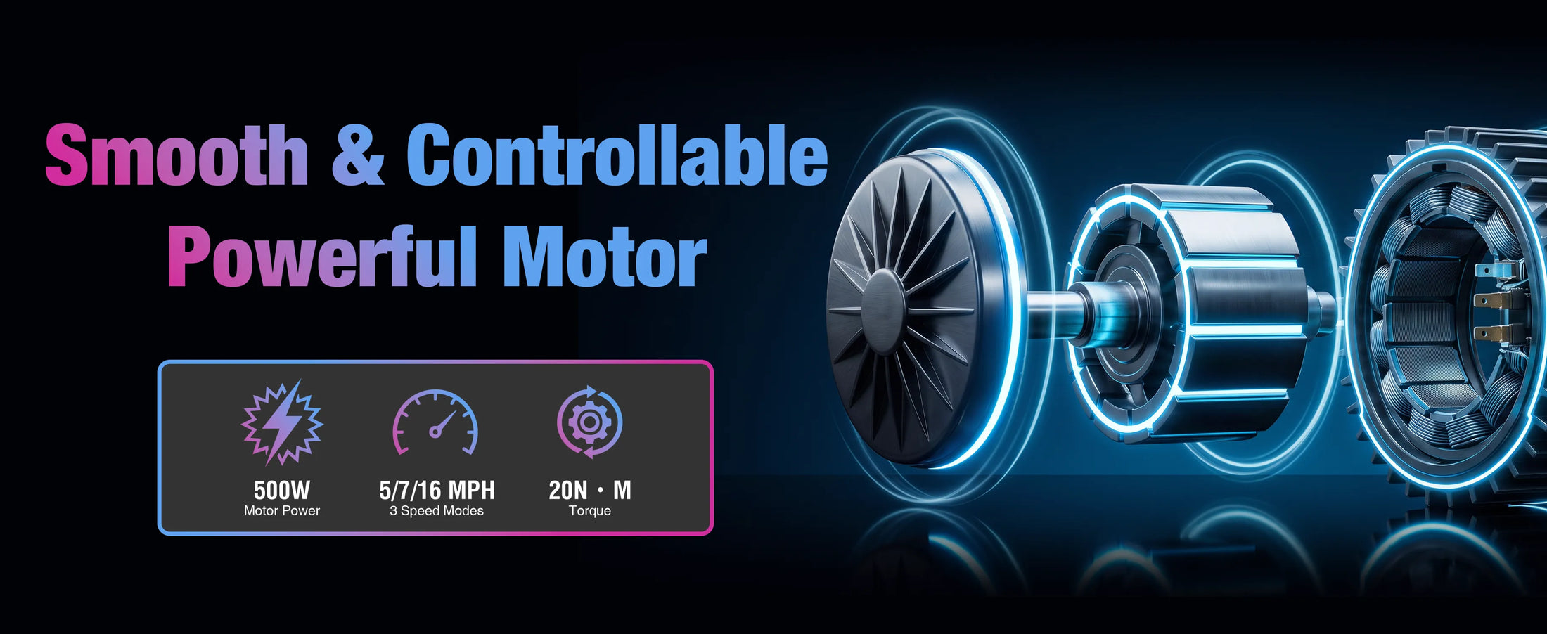 NEXVEY Spark 02 500W electric motor with 20 Nm torque