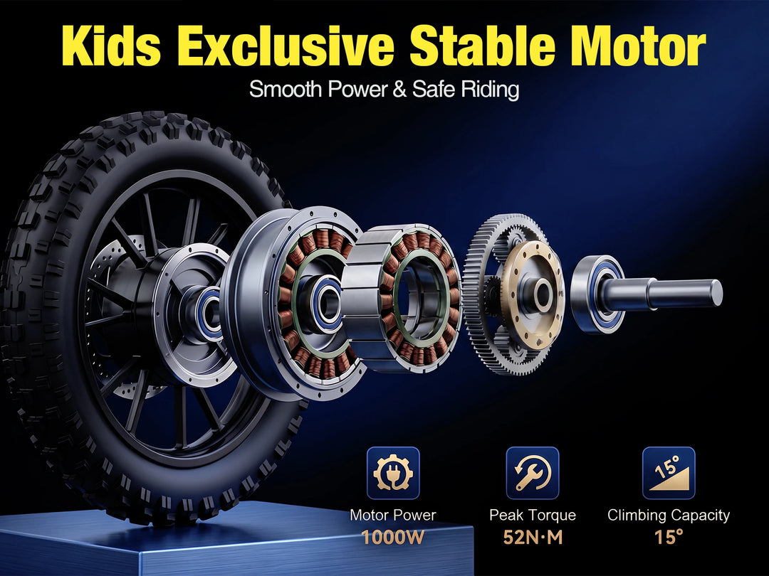 Exploded view of NEXVEY Spark 03 Lite 1000W motor and 52 Nm torque