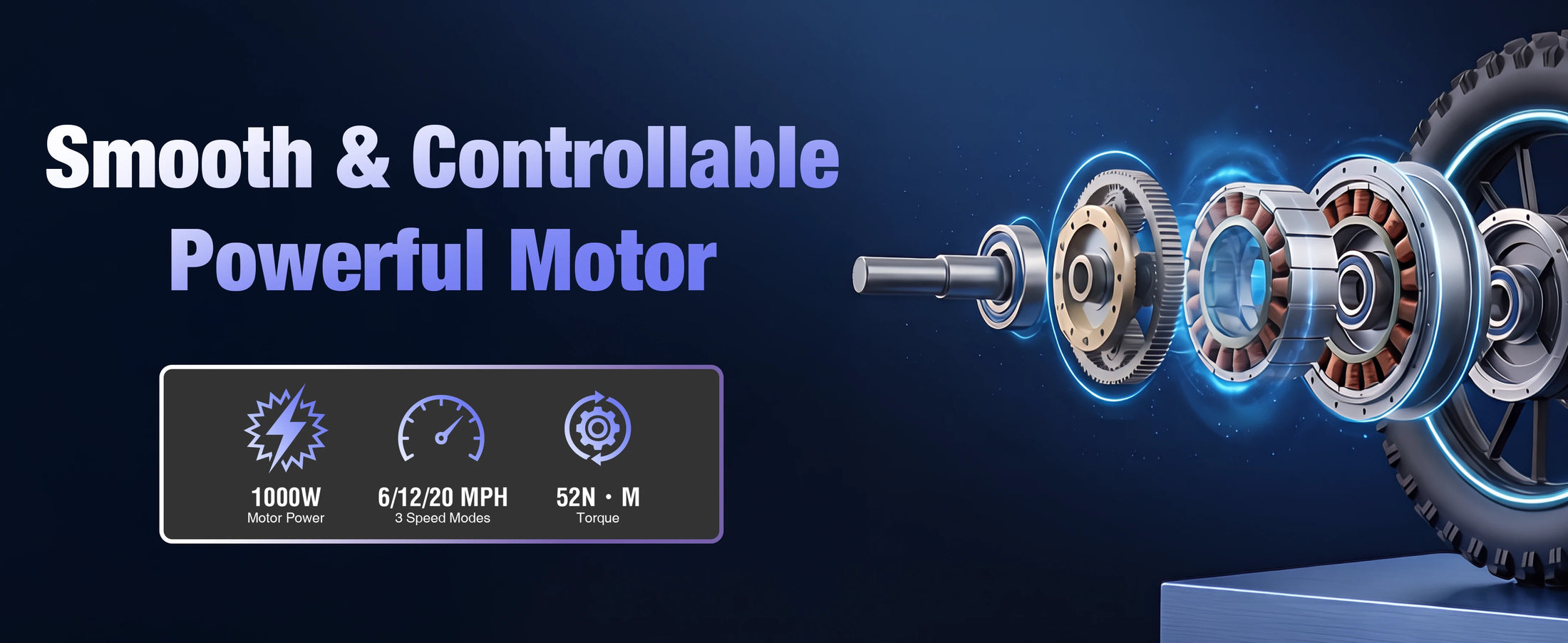 NEXVEY Spark 03 Lite 1000W motor performance and 52 Nm torque