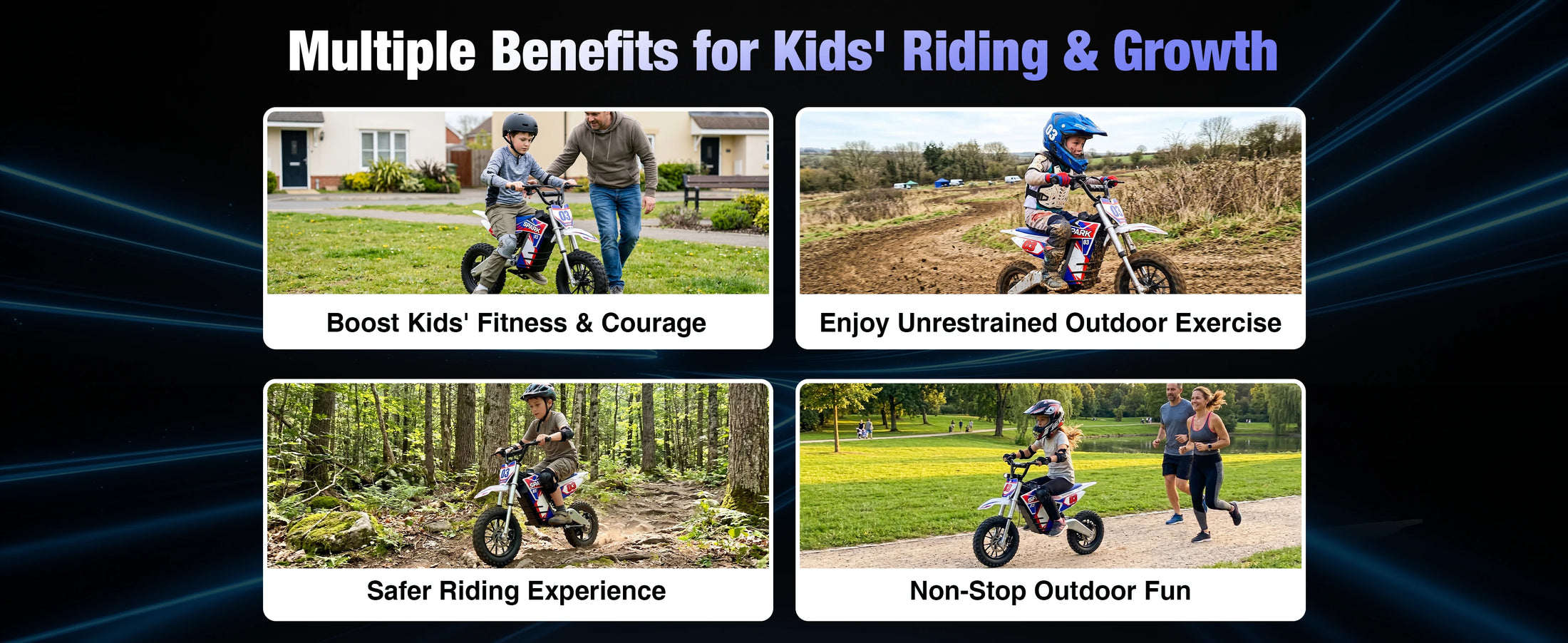 NEXVEY Spark 03 Lite outdoor riding benefits for kids