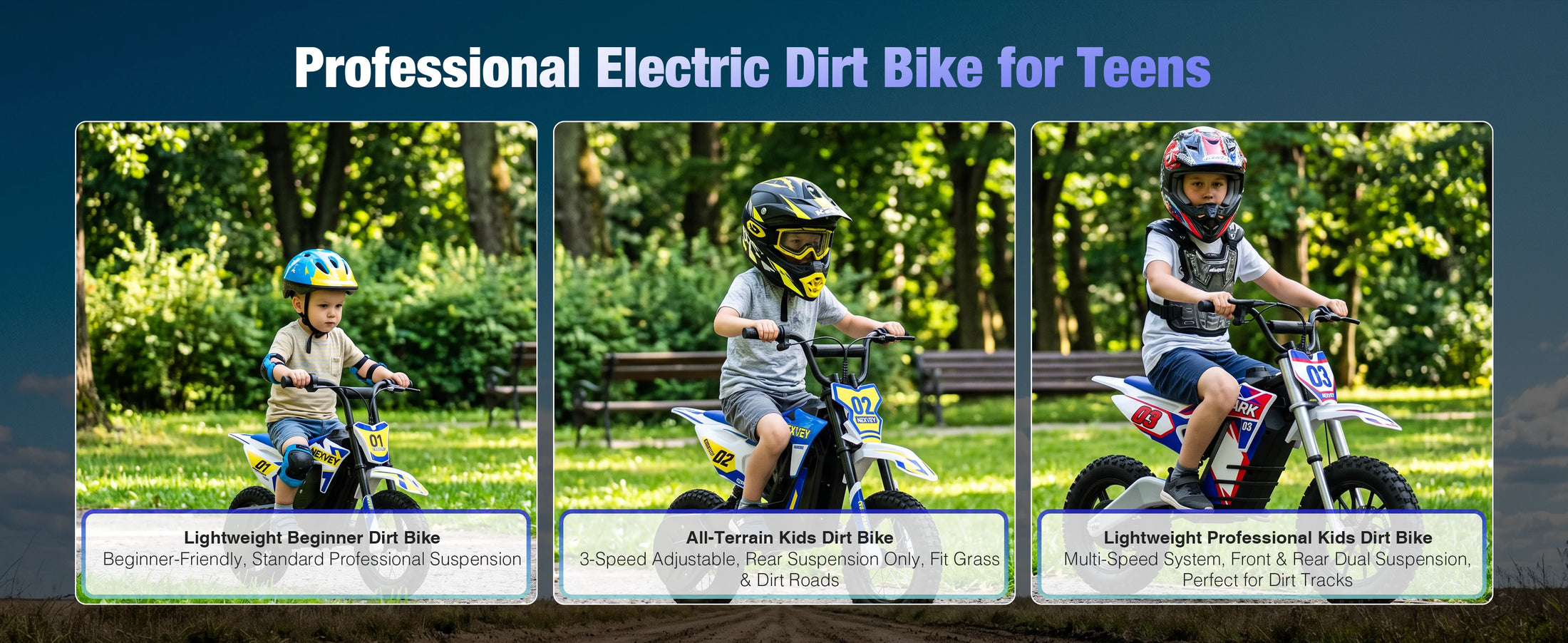 NEXVEY Spark 03 Lite professional electric dirt bike features for teen riders
