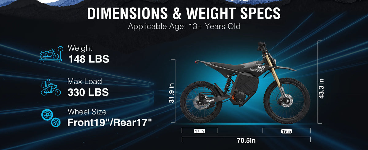 NEXVEY Storm dimensions and weight specifications